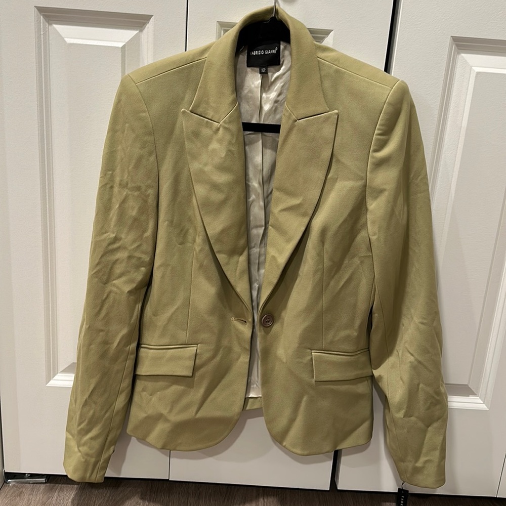 Yellow green blazer size 12